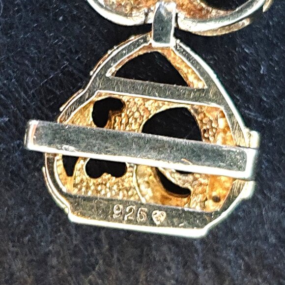 Lovely Vintage Genuine Diamond Gold Vermeil Sterling Silver Heart Bracelet - Picture 10 of 13